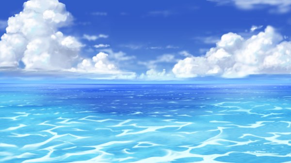 Anime picture 2080x1170 with love la bride highres wide image game cg sky cloud (clouds) horizon landscape water sea