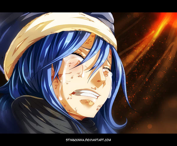 Anime picture 1200x988 with fairy tail juvia lockser stingcunha single long hair blue hair eyes closed tears coloring letterboxed close-up face crying clenched teeth girl blood cap