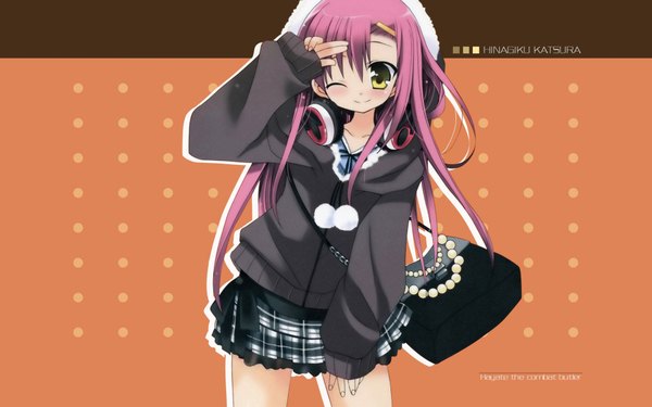 Anime picture 1920x1200 with hayate no gotoku! katsura hinagiku araki kanao (kanamoru) highres wide image wallpaper headphones