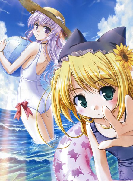 Anime picture 1065x1449 with yoake mae yori ruri iro na august soft estel freesia wreathlit noel bekkankou tall image swimsuit