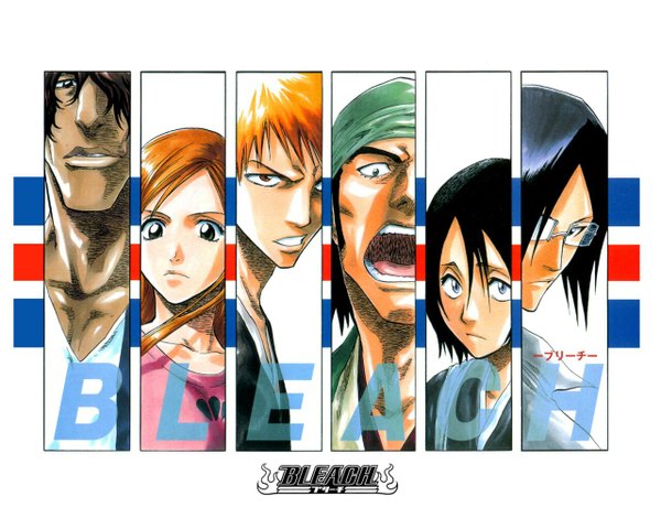 Anime picture 1280x1024 with bleach studio pierrot kurosaki ichigo inoue orihime ishida uryuu sado yasutora shiba ganju yamada hanatarou multiview column lineup