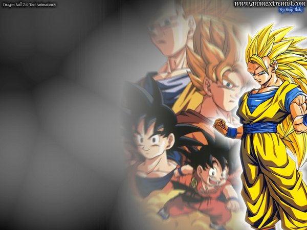 Anime picture 1024x768 with dragon ball son goku vegeta long hair looking at viewer short hair open mouth black hair blonde hair smile green eyes light smile black eyes inscription group muscle frown boy boots belt