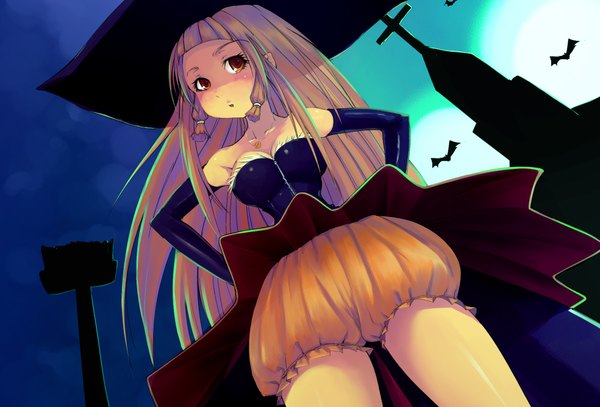 Anime picture 1968x1336 with highres halloween witch underwear tagme