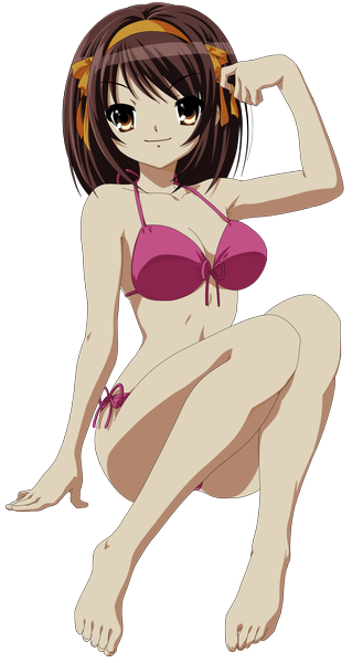 Anime picture 2100x3831 with suzumiya haruhi no yuutsu kyoto animation suzumiya haruhi tall image highres girl swimsuit bikini