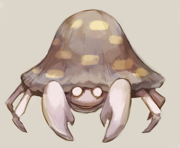 Аниме картинка 1374x1135 с покемон nintendo parasect glitchedpuppet простой фон коричневый фон gen 1 pokemon о о животное покемон (существо) гриб (грибы) краб