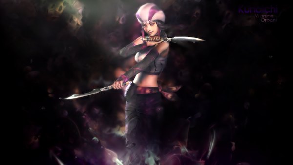 Anime picture 1366x768 with warriors orochi (game) wide image kunoichi tagme