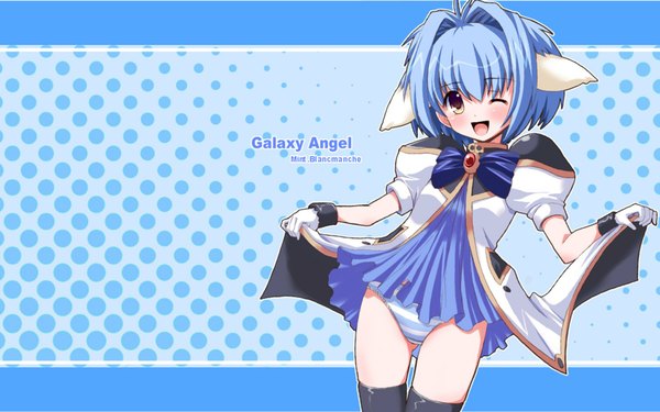 Anime picture 1920x1200 with galaxy angel madhouse mint blancmanche highres light erotic wide image underwear panties striped panties