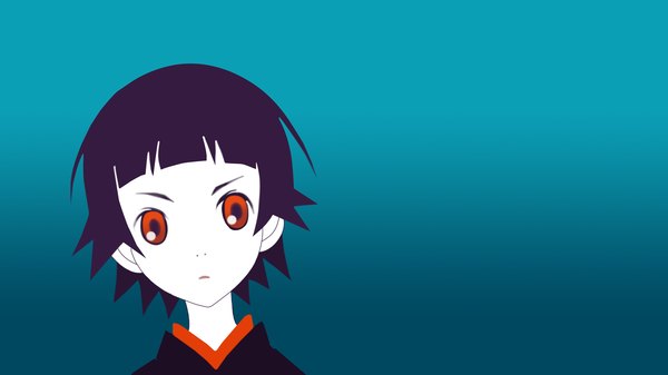 Anime picture 2560x1440 with sayonara zetsubou sensei shaft (studio) tsunetsuki matoi highres wide image aqua background