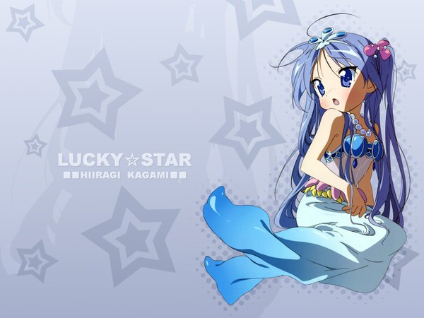 Anime picture 1600x1200 with lucky star kyoto animation hiiragi kagami monsterification girl mermaid