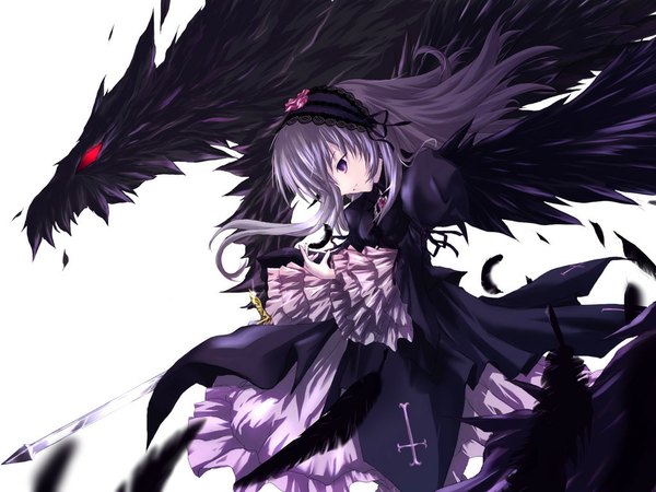 Anime picture 1024x768 with rozen maiden suigintou tagme