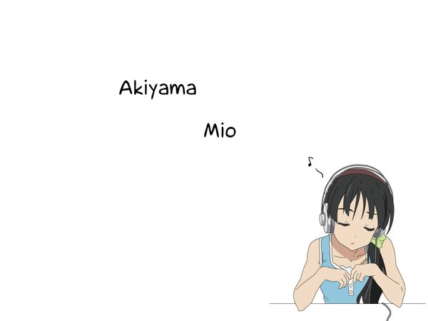 Anime picture 1600x1200 with k-on! kyoto animation akiyama mio white background headphones