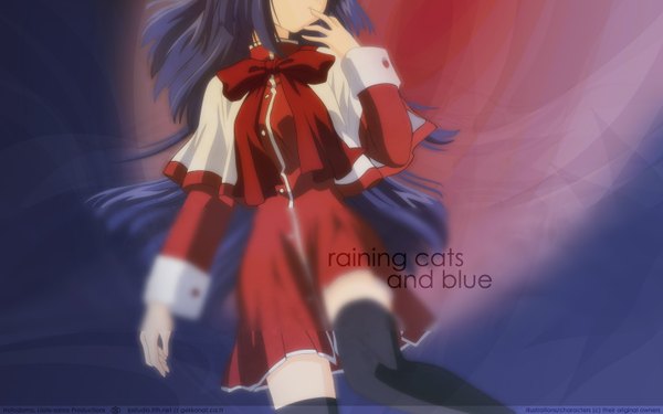 Anime picture 1440x900 with kanon key (studio) minase nayuki long hair wide image blue hair girl