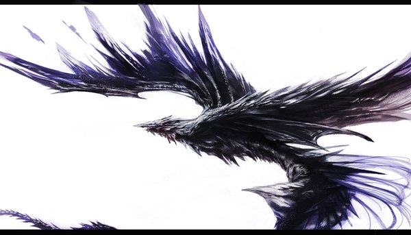 Anime picture 2000x1146 with original sakaya (artist) highres wide image white background letterboxed fantasy animal wings dragon
