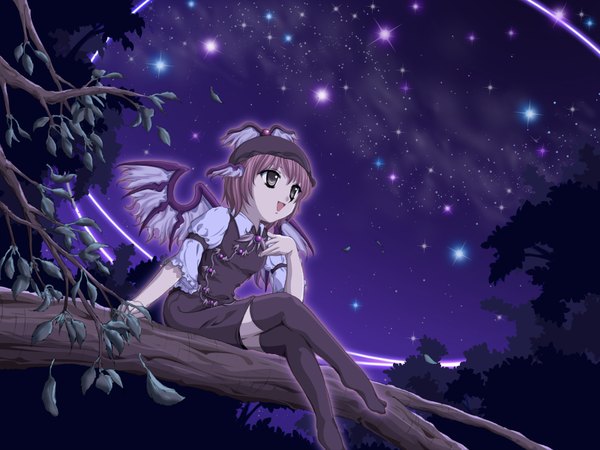 Anime picture 1600x1200 with touhou mystia lorelei sky girl tagme