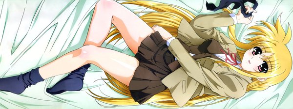 Anime picture 3200x1200 with mahou shoujo lyrical nanoha mahou shoujo lyrical nanoha strikers fate testarossa highres wide image girl