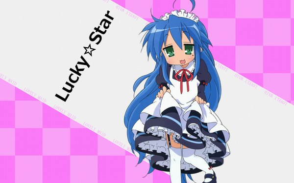 Anime picture 1920x1200 with lucky star kyoto animation izumi konata highres wide image maid girl