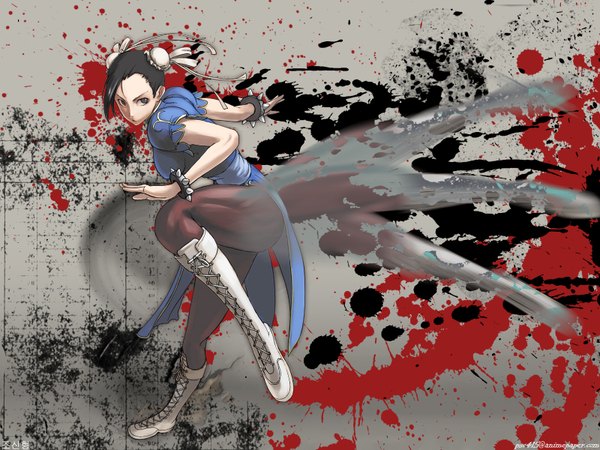 Anime picture 1600x1200 with street fighter chun-li kick tagme