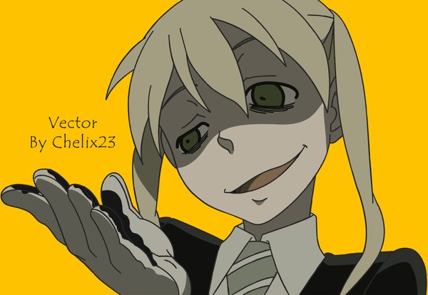 Anime picture 4341x3000 with soul eater studio bones maka albarn highres vector yellow background blood tagme