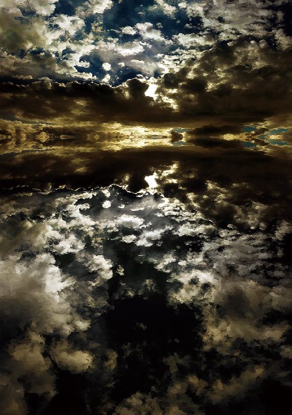 Anime picture 847x1200 with pixiv festa sarugetty (artist) tall image sky cloud (clouds) reflection no people landscape water sea