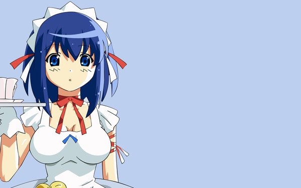 Anime picture 1920x1200 with nurse witch komugi-chan tatsunoko kokubunji koyori highres wide image blue background waitress