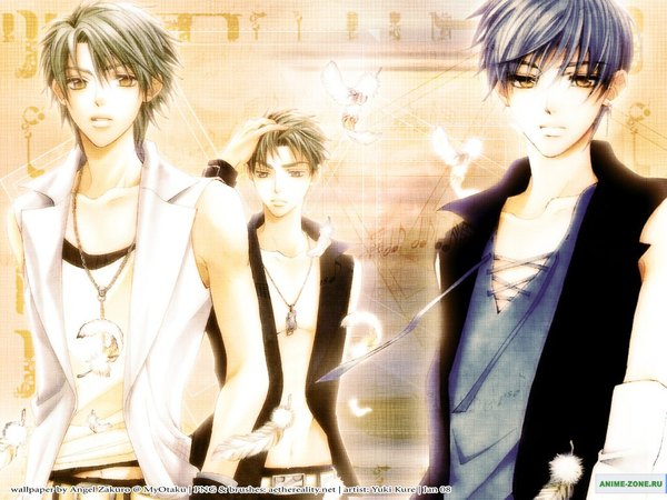 Anime picture 1024x768 with la corda d'oro tsukimori len tsuchiura ryotaro kazuki hihara open clothes open shirt boy feather (feathers)