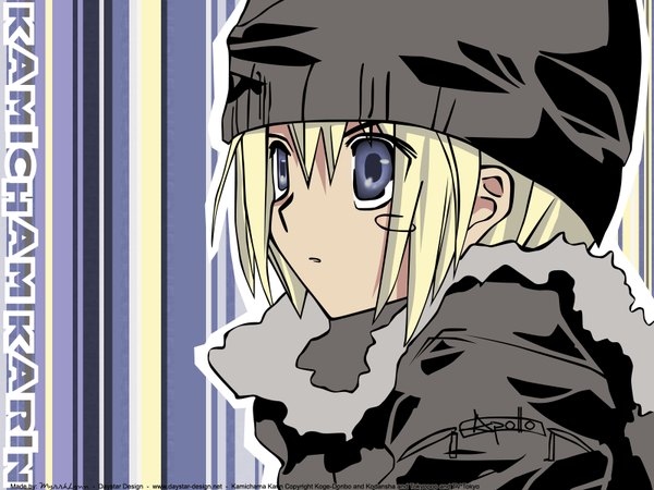Anime picture 1600x1200 with kamichama karin short hair blue eyes blonde hair hat
