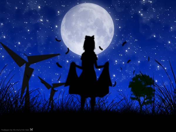 Anime picture 1600x1200 with aria sky silhouette moon tagme