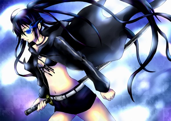 Anime picture 1200x848 with black rock shooter black rock shooter (character) twintails girl tagme