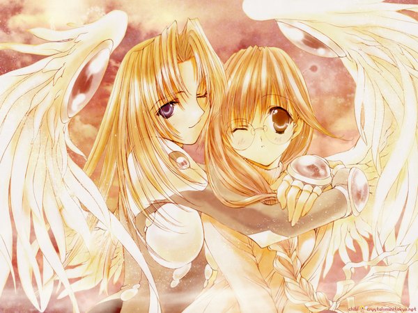 Anime picture 1600x1200 with angel/dust nanase aoi wings tagme