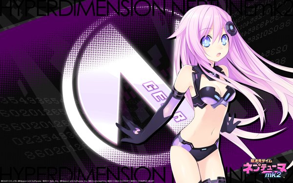 Anime picture 1920x1200 with choujigen game neptune nepgear single long hair highres blue eyes wide image pink hair midriff girl gloves navel elbow gloves