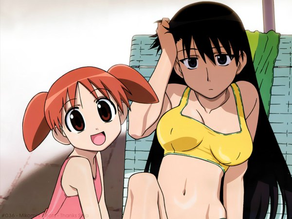 Anime picture 1600x1200 with azumanga daioh j.c. staff mihama chiyo sakaki girl