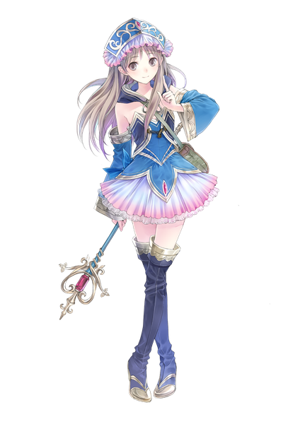 Anime picture 2893x4092 with atelier (series) atelier totori atelier meruru gust (company) totooria helmold kishida mel single long hair tall image looking at viewer highres breasts standing holding full body wind grey hair grey eyes crossed legs flat chest