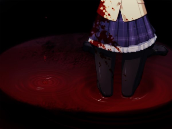 Anime picture 1280x960 with chaos;head sakihata rimi skirt serafuku blood