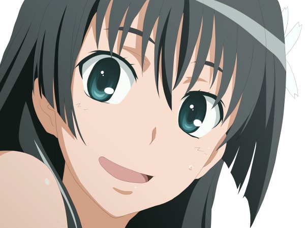 Anime picture 1200x900 with to aru kagaku no railgun j.c. staff saten ruiko black hair white background close-up vector