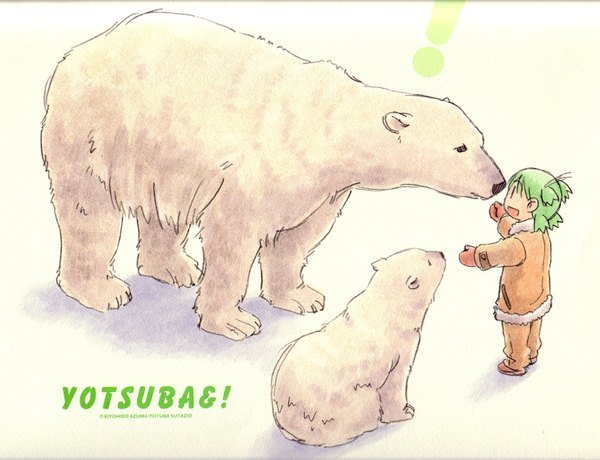 Anime picture 1662x1276 with yotsubato koiwai yotsuba azuma kiyohiko polar bear tagme
