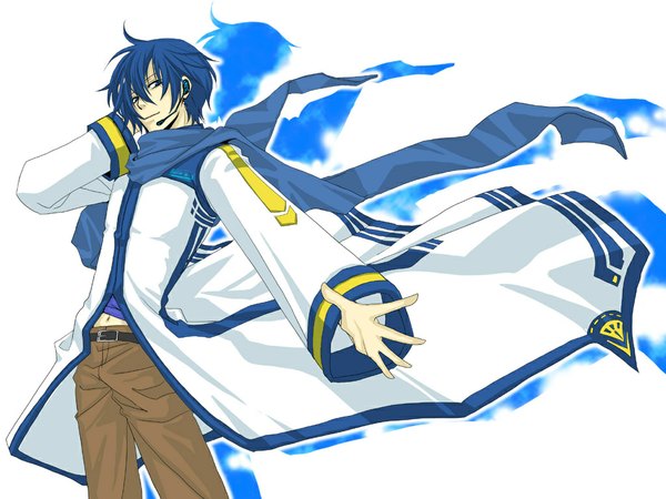 Anime picture 1024x768 with vocaloid kaito (vocaloid) white background tagme