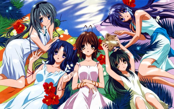 Anime picture 1920x1200 with clannad key (studio) furukawa nagisa fujibayashi kyou sakagami tomoyo ibuki fuuko ichinose kotomi highres wide image