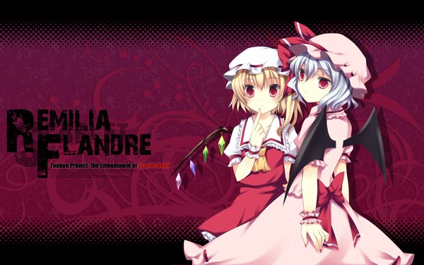 Anime picture 1920x1200 with touhou flandre scarlet remilia scarlet highres wide image girl