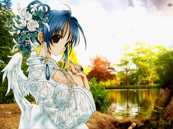 Anime picture 1600x1200 with nanase aoi wings tagme