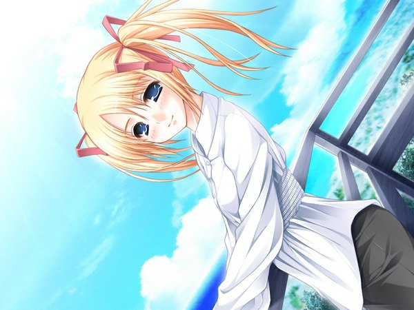 Anime picture 1024x768 with chaste chase! sebe elen blue eyes blonde hair twintails game cg girl