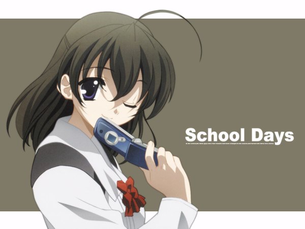 Anime picture 1280x960 with school days saionji sekai phone tagme