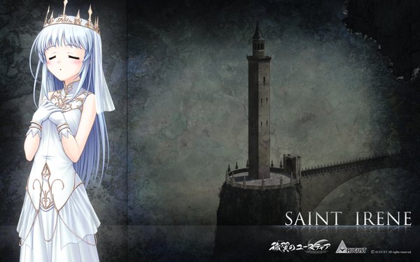 Anime picture 1920x1200 with aiyoku no eustia saint irene highres wide image white hair girl
