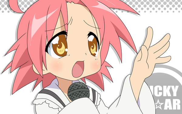 Anime picture 1920x1200 with lucky star kyoto animation kogami akira highres wide image girl microphone