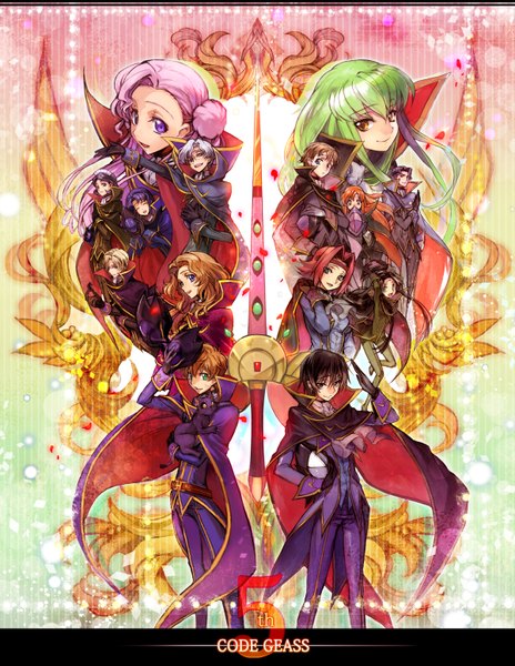 Anime picture 1200x1550 with code geass sunrise (studio) c.c. lelouch lamperouge kallen stadtfeld kururugi suzaku nunnally lamperouge euphemia li britannia shirley fenette rolo lamperouge zero (code geass) sumeragi kaguya jeremiah gottwald cecile croomy lloyd asplund schneizel el britannia arthur (code geass) shinozaki sayoko creayus c (rahit)