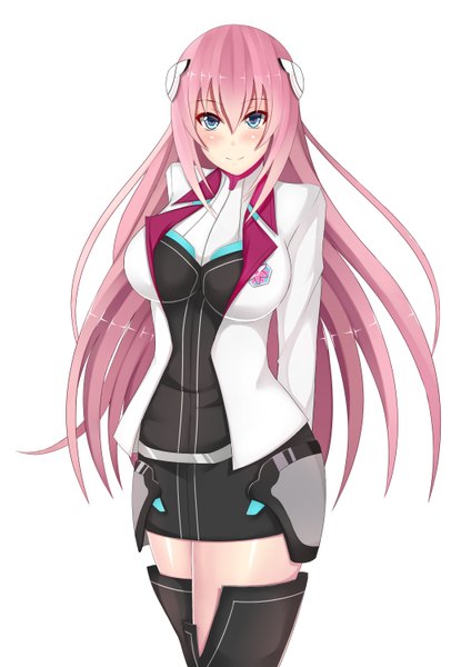 Anime-Bild 2120x3000 mit gakusen toshi asterisk julis-alexia van riessfeld otono fei single long hair tall image looking at viewer blush highres blue eyes simple background smile white background pink hair girl hair ornament