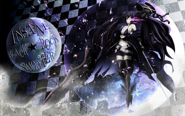 Anime picture 1680x1050 with black rock shooter insane black rock shooter wide image tagme