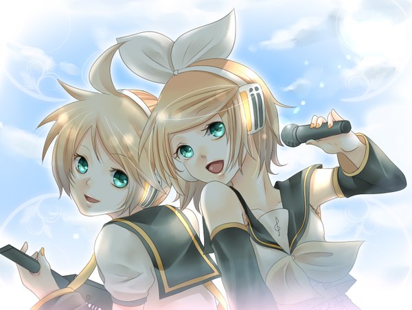 Anime picture 1518x1146 with vocaloid kagamine rin kagamine len girl tagme