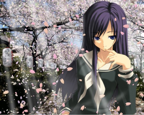 Anime picture 1280x1024 with maria-sama ga miteru studio deen ogasawara sachiko petals tagme