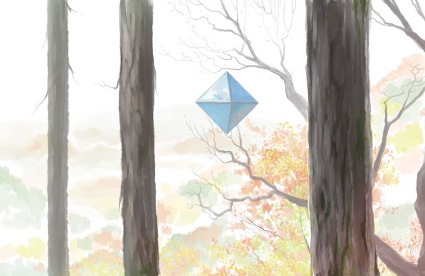 Anime picture 1200x780 with neon genesis evangelion gainax ramiel hirokiku angel plant (plants) tree (trees) leaf (leaves) branch