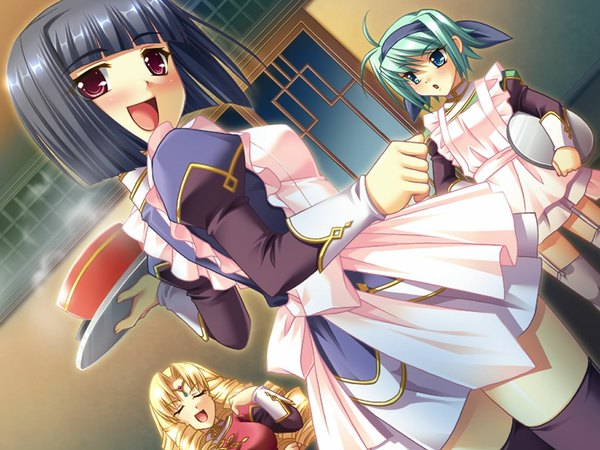 Anime picture 1024x768 with koihime musou doga kobo multiple girls girl 3 girls tagme
